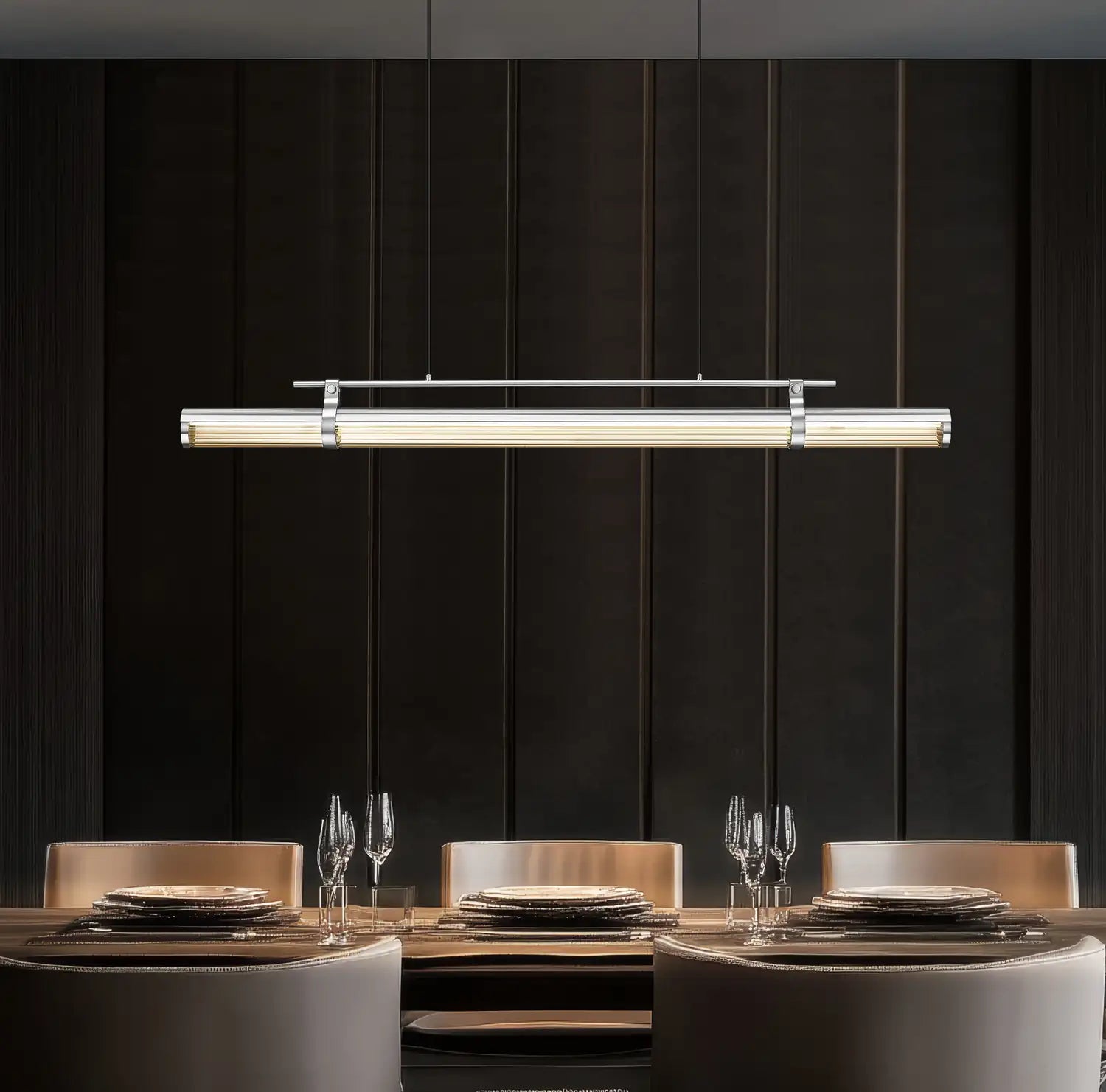 Z-LITE, BENOIT LINEAR CHANDELIER, LINEAR LIGHT