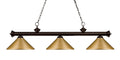 Z-LITE, RIVIERA 3 LIGHT BILLIARD, LINEAR LIGHT