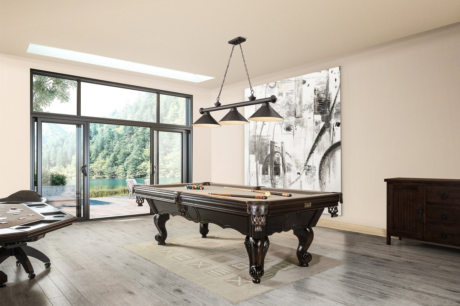 Z-LITE, CORDON 3 LIGHT BILLIARD, LINEAR LIGHT