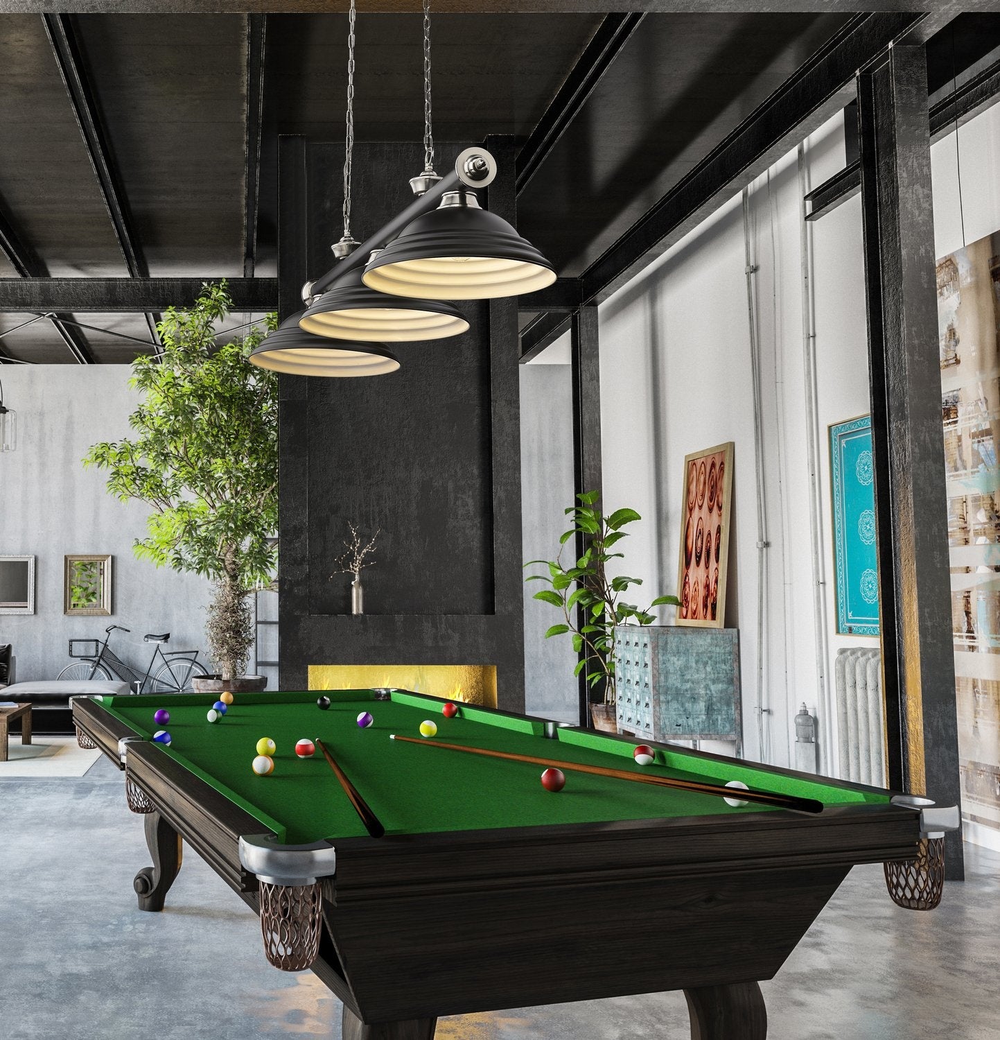 Z-LITE, CORDON 3 LIGHT BILLIARD, LINEAR LIGHT