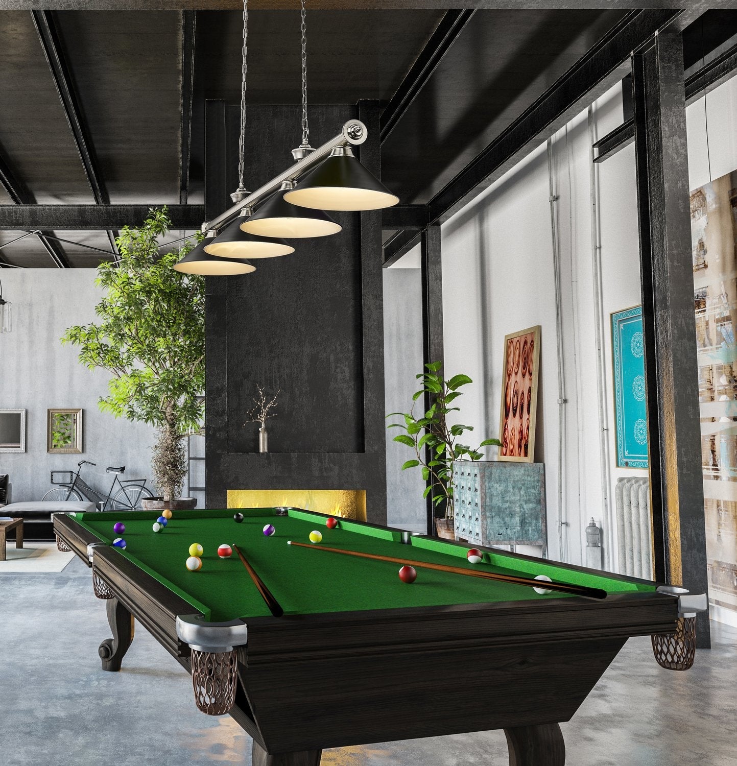 Z-LITE, CORDON 4 LIGHT BILLIARD, LINEAR LIGHT