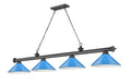 Z-LITE CORDON 4 LIGHT BILLIARD | 2306-4BP-MEB