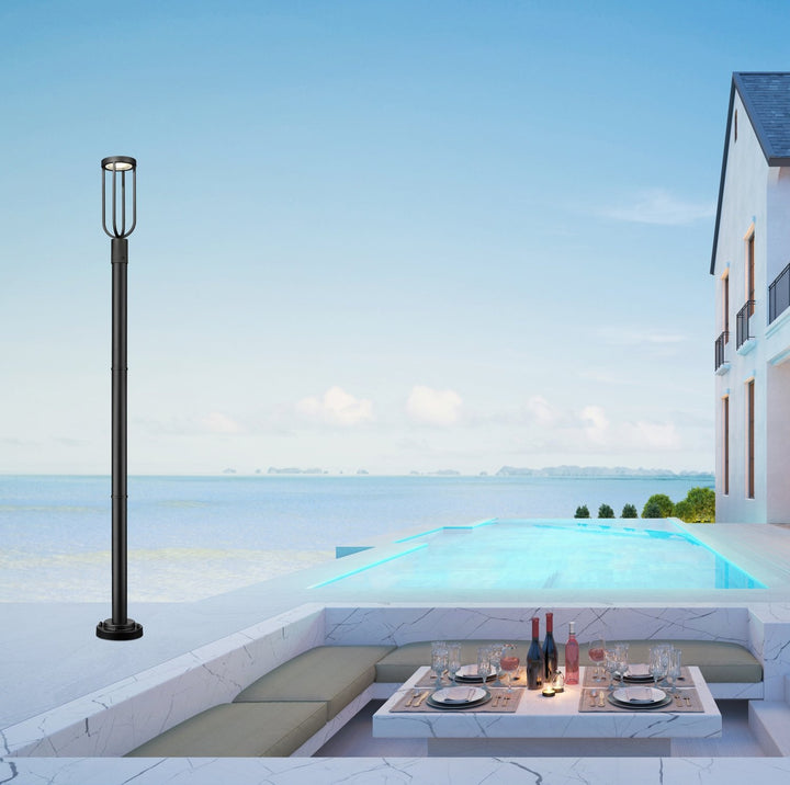 Z-LITE LELAND OUTDOOR POST MOUNTED FIXTURE | 5005PHM-5012P-BK-LED - Post