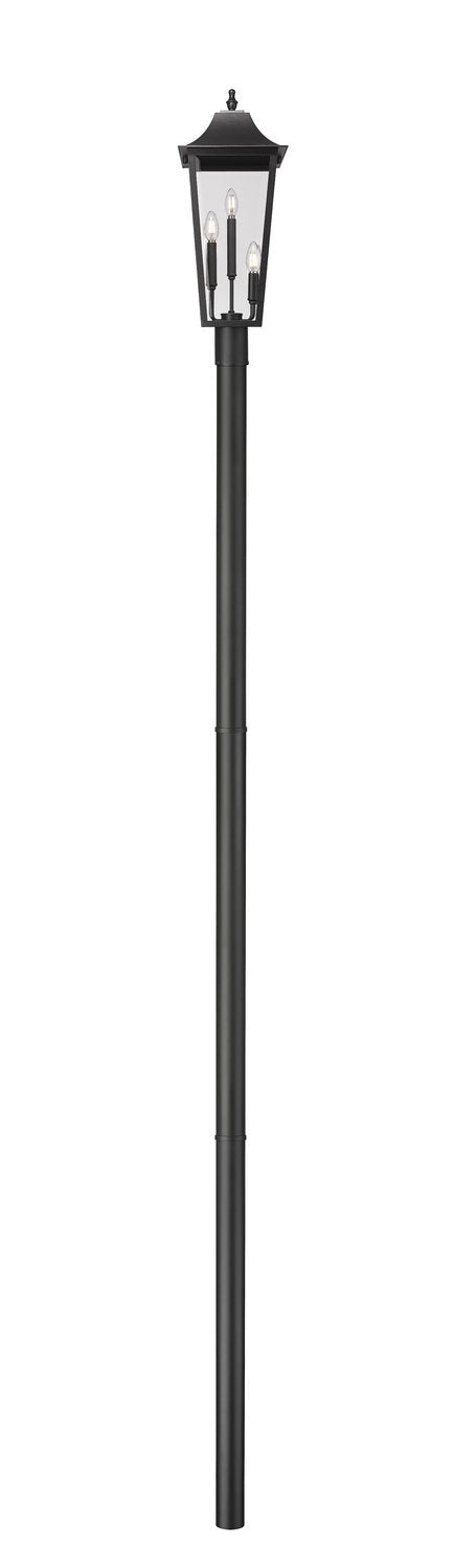 Z-LITE GANNON OUTDOOR POST MOUNTED FIXTURE - 5009P120 | 5008PHBR-5009P120-BK - Post