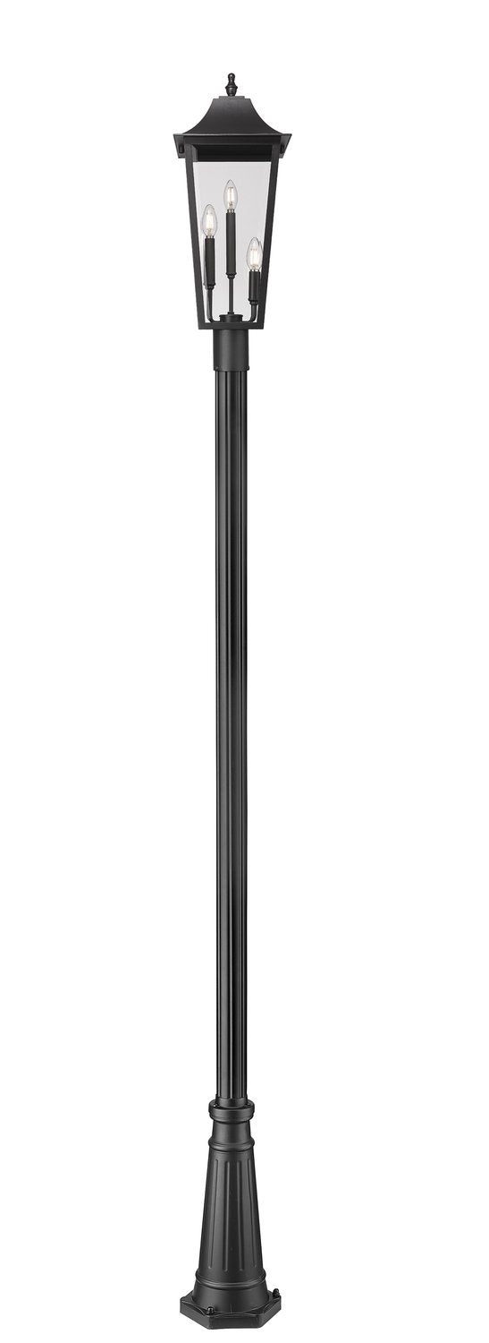 Z-LITE GANNON OUTDOOR POST MOUNTED FIXTURE - 5011P | 5008PHBR-5011P-BK - Post