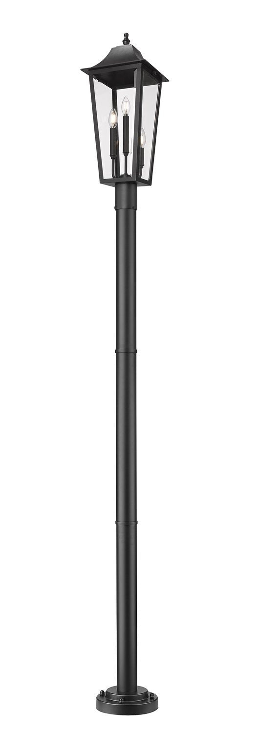 Z-LITE GANNON OUTDOOR POST MOUNTED FIXTURE - 5012P | 5008PHBR-5012P-BK - Post