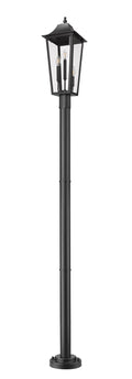 Z-LITE GANNON OUTDOOR POST MOUNTED FIXTURE - 5012P | 5008PHBR-5012P-BK - Post