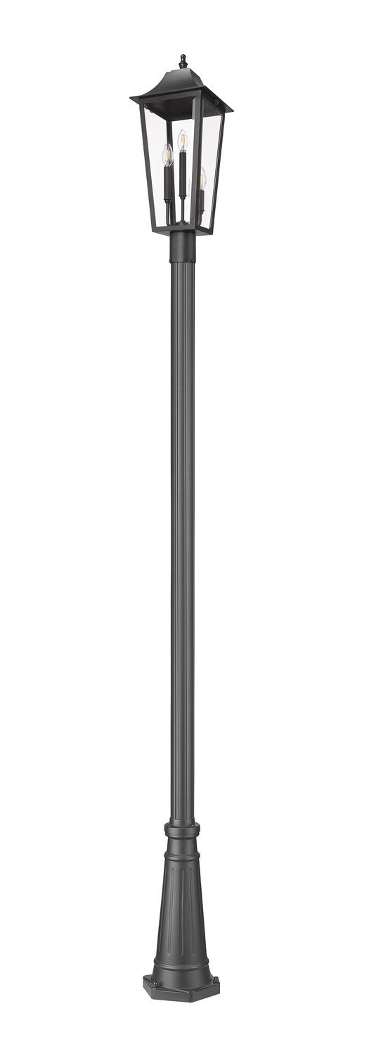 Z-LITE GANNON OUTDOOR POST MOUNTED FIXTURE - 519P | 5008PHBR-519P-BK - Post