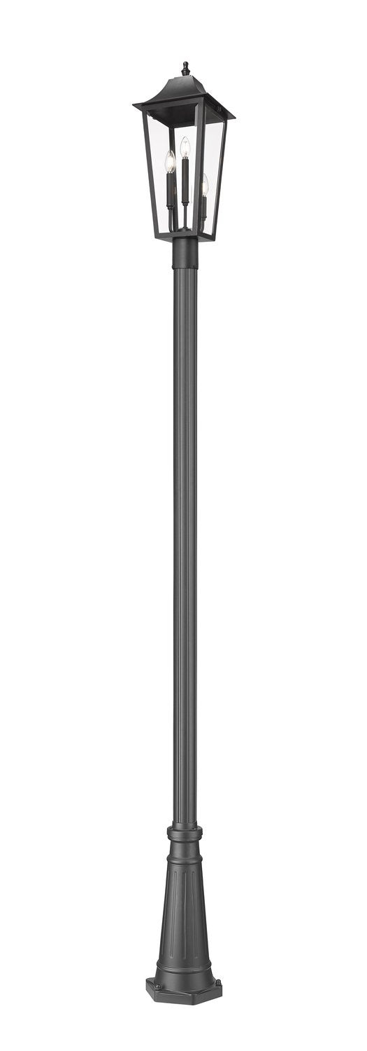 Z-LITE GANNON OUTDOOR POST MOUNTED FIXTURE - 519P | 5008PHBR-519P-BK - Post