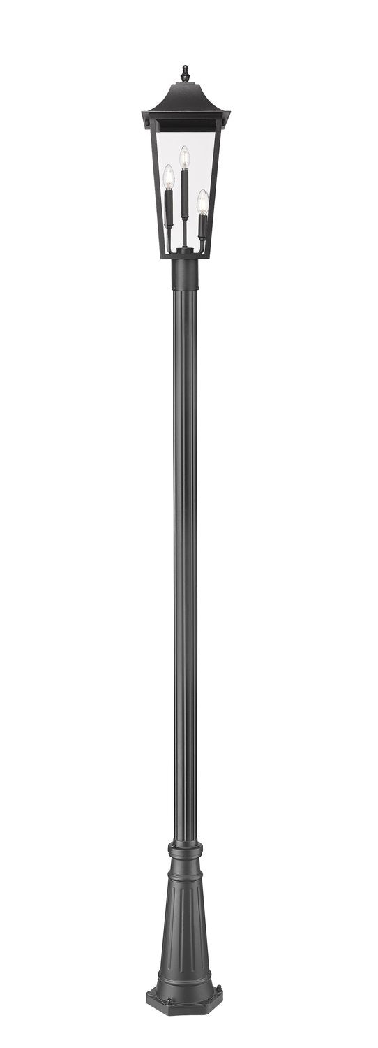 Z-LITE GANNON OUTDOOR POST MOUNTED FIXTURE - 519P | 5008PHBR-519P-BK - Post