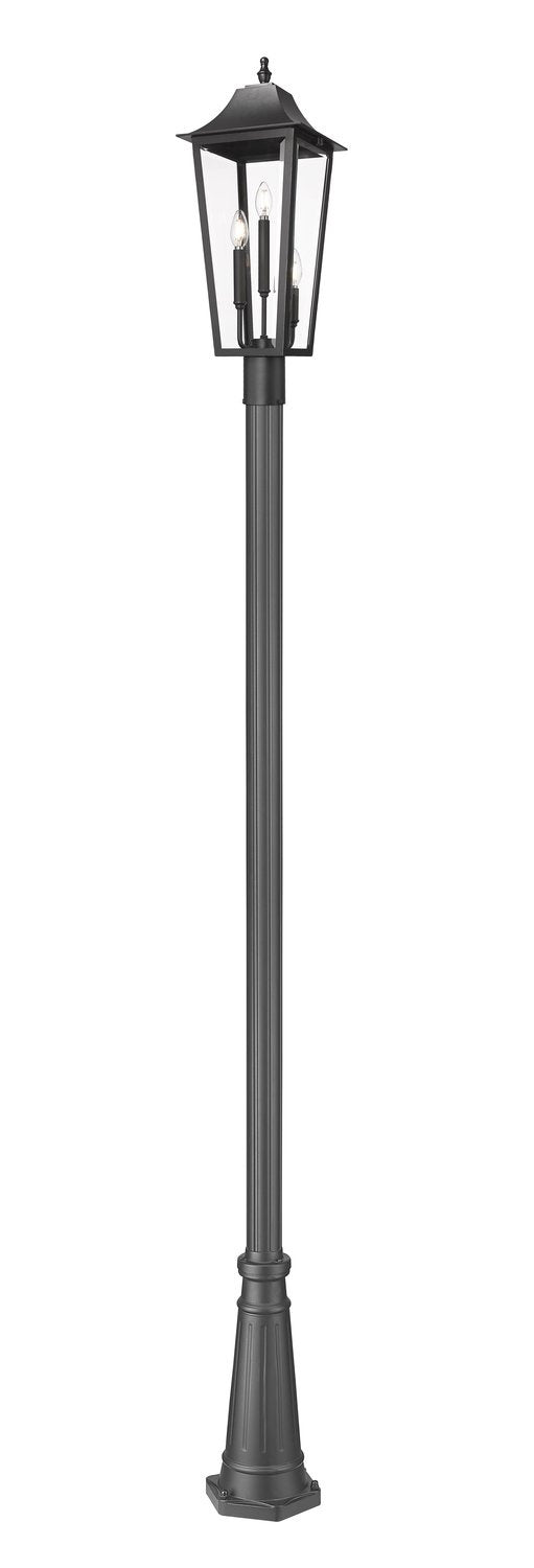 Z-LITE GANNON OUTDOOR POST MOUNTED FIXTURE - 519P | 5008PHBR-519P-BK - Post