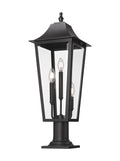Z-LITE GANNON OUTDOOR PIER MOUNTED FIXTURE | 5008PHBR-533PM-BK - Post