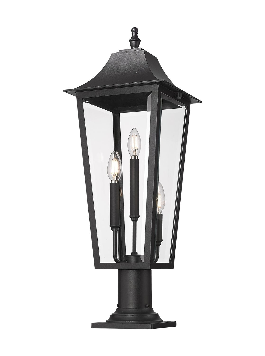 Z-LITE GANNON OUTDOOR PIER MOUNTED FIXTURE | 5008PHBR-533PM-BK - Post