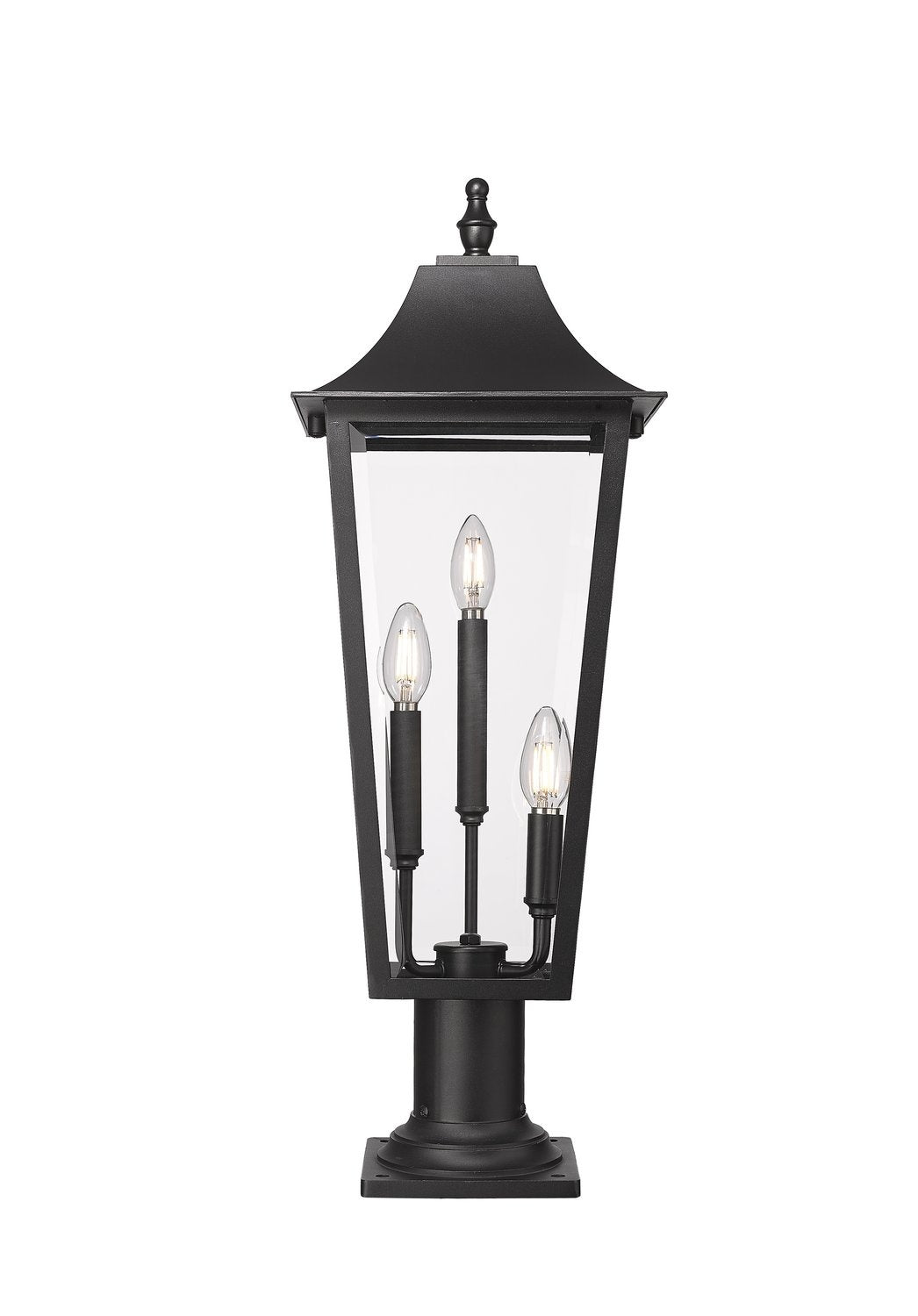 Z-LITE GANNON OUTDOOR PIER MOUNTED FIXTURE | 5008PHBR-533PM-BK - Post