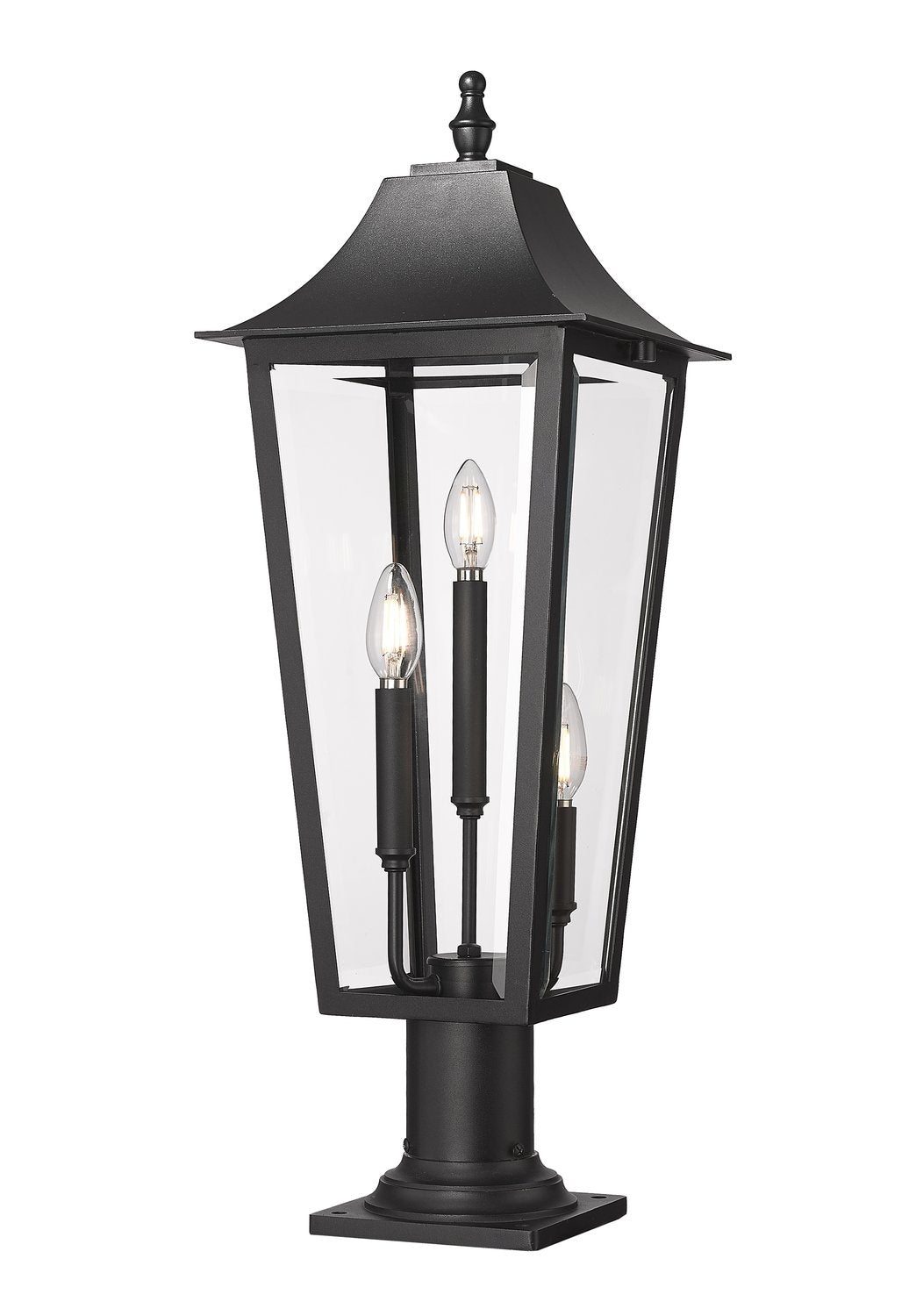 Z-LITE GANNON OUTDOOR PIER MOUNTED FIXTURE | 5008PHBR-533PM-BK - Post
