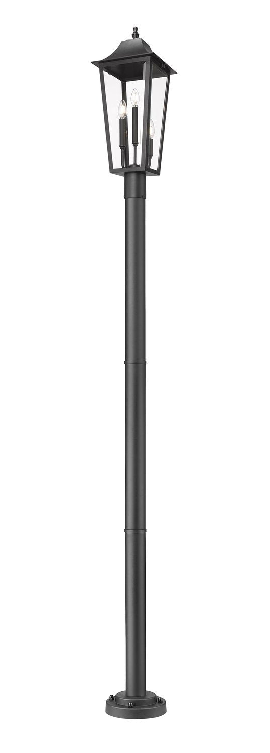 Z-LITE GANNON OUTDOOR POST MOUNTED FIXTURE - 567P | 5008PHBR-567P-BK - Post
