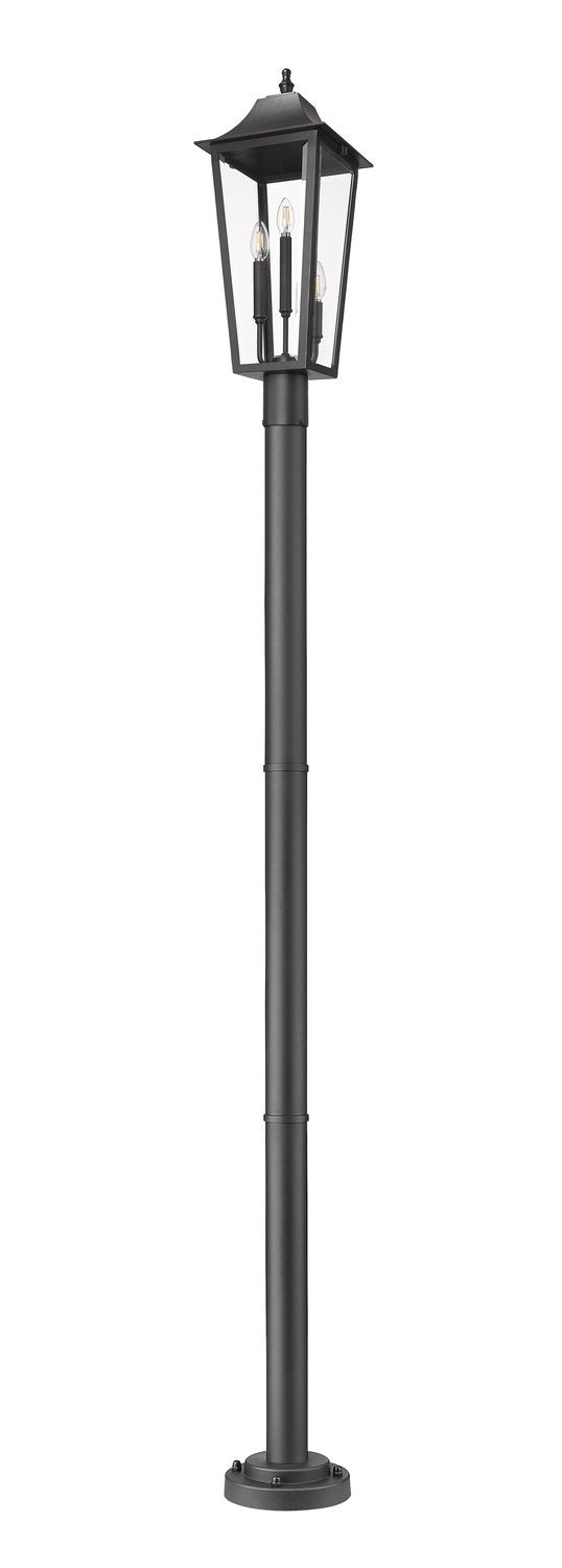 Z-LITE GANNON OUTDOOR POST MOUNTED FIXTURE - 567P | 5008PHBR-567P-BK - Post