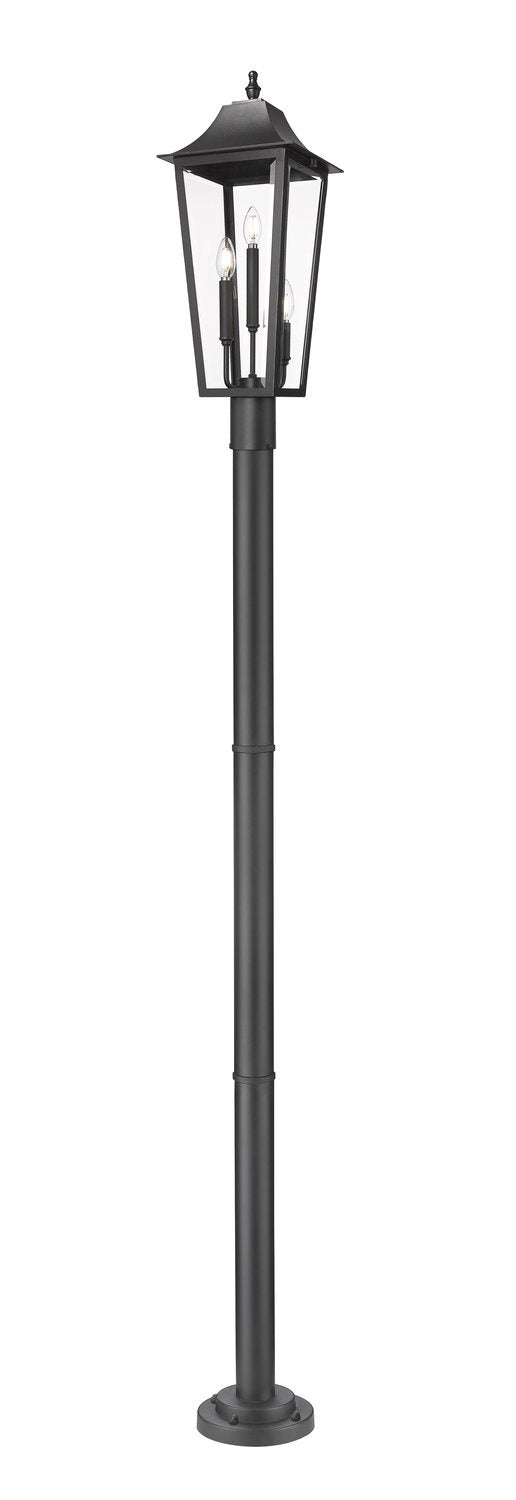 Z-LITE GANNON OUTDOOR POST MOUNTED FIXTURE - 567P | 5008PHBR-567P-BK - Post