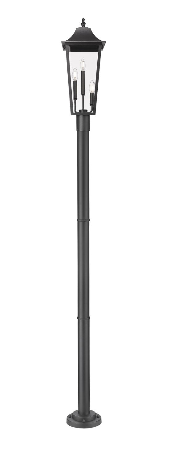 Z-LITE GANNON OUTDOOR POST MOUNTED FIXTURE - 567P | 5008PHBR-567P-BK - Post