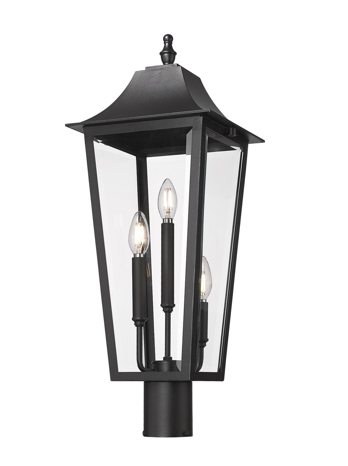 Z-LITE GANNON OUTDOOR POST MOUNT FIXTURE | 5008PHBR-BK - Post