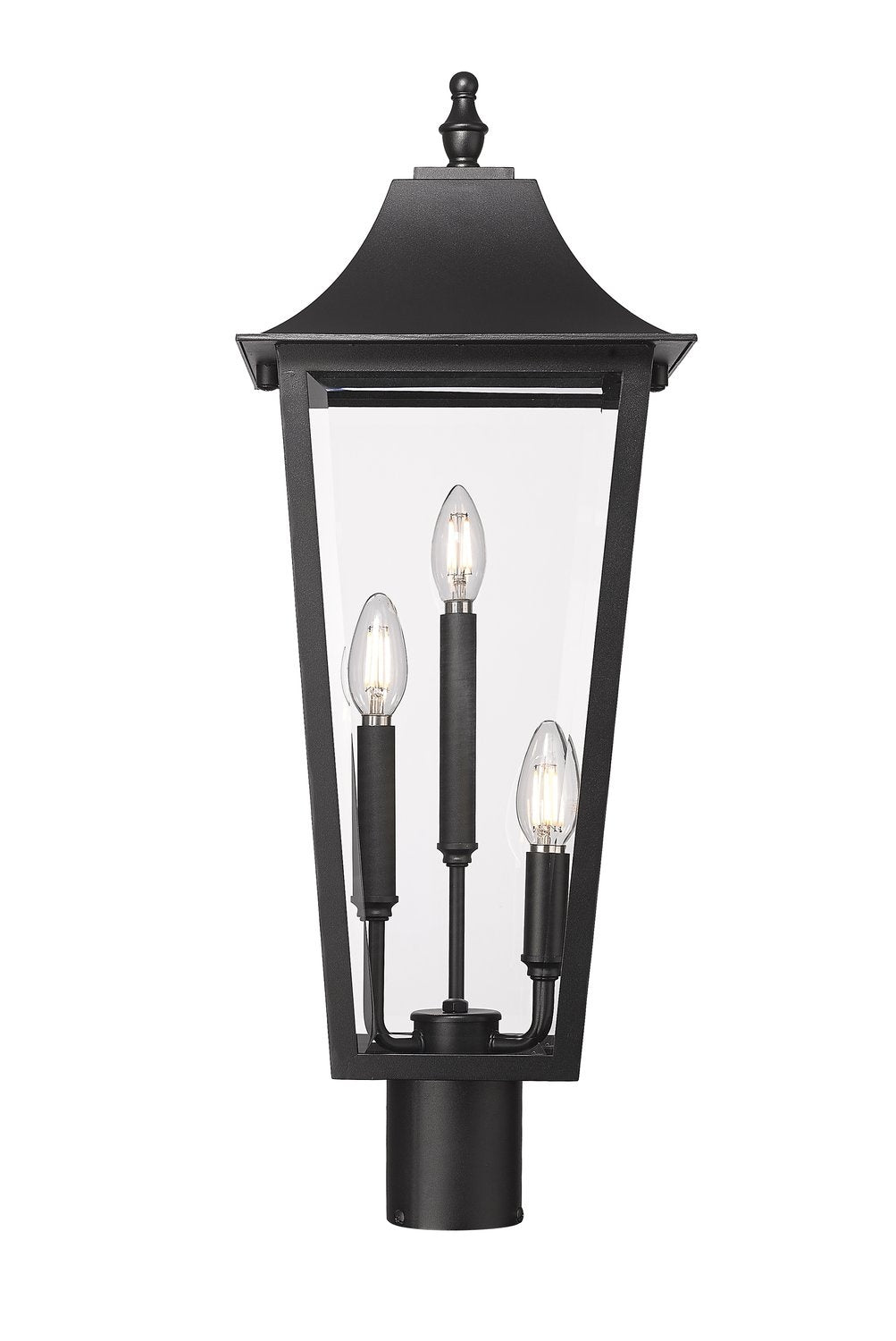 Z-LITE GANNON OUTDOOR POST MOUNT FIXTURE | 5008PHBR-BK - Post