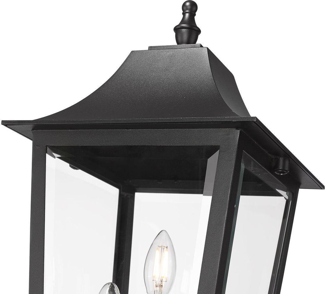 Z-LITE GANNON OUTDOOR POST MOUNT FIXTURE | 5008PHBR-BK - Post