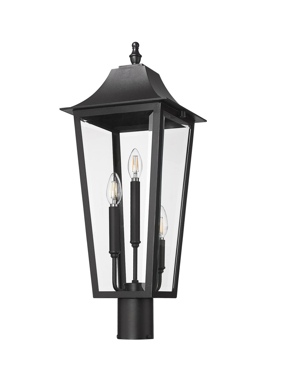 Z-LITE GANNON OUTDOOR POST MOUNT FIXTURE | 5008PHBR-BK - Post