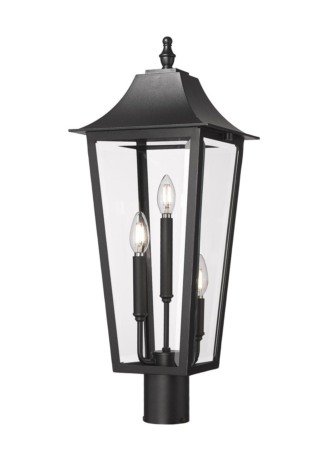 Z-LITE GANNON OUTDOOR POST MOUNT FIXTURE | 5008PHBR-BK - Post