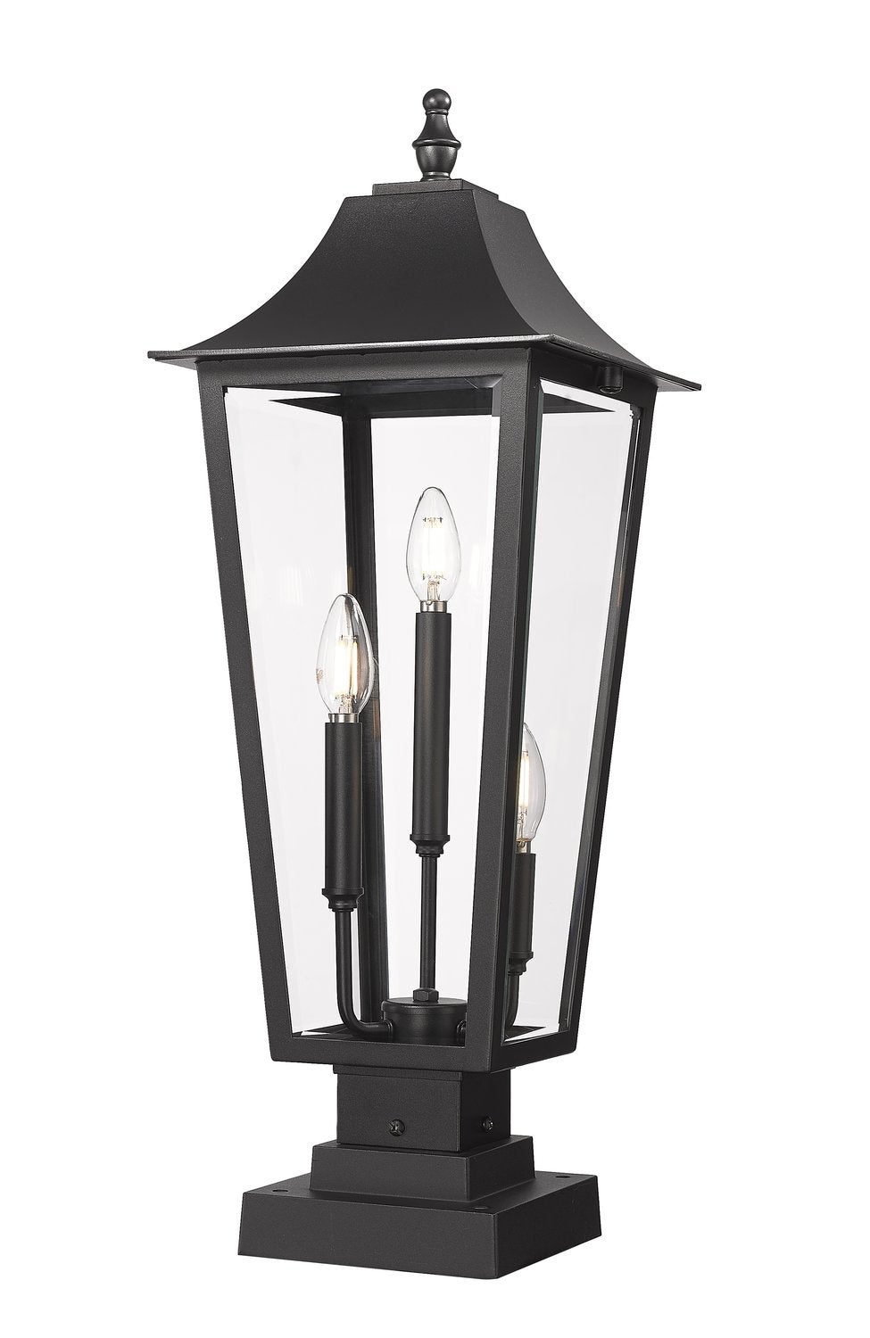 Z-LITE GANNON OUTDOOR PIER MOUNTED FIXTURE | 5008PHBS-SQPM-BK - Post