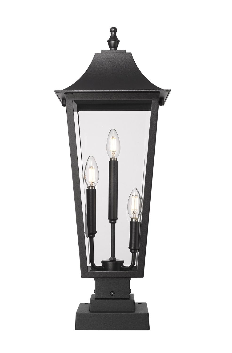 Z-LITE GANNON OUTDOOR PIER MOUNTED FIXTURE | 5008PHBS-SQPM-BK - Post