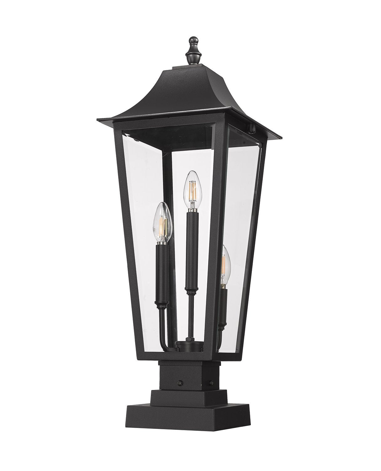 Z-LITE GANNON OUTDOOR PIER MOUNTED FIXTURE | 5008PHBS-SQPM-BK - Post