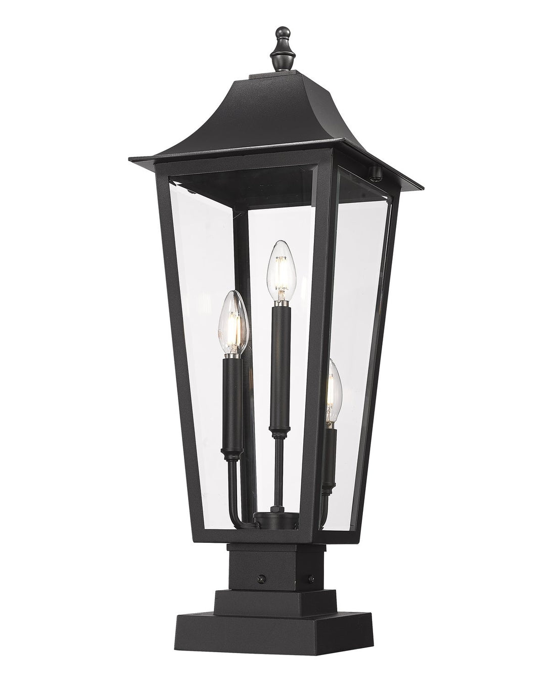 Z-LITE GANNON OUTDOOR PIER MOUNTED FIXTURE | 5008PHBS-SQPM-BK - Post
