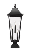 Z-LITE GANNON OUTDOOR PIER MOUNTED FIXTURE | 5008PHXLS-SQPM-BK - Post