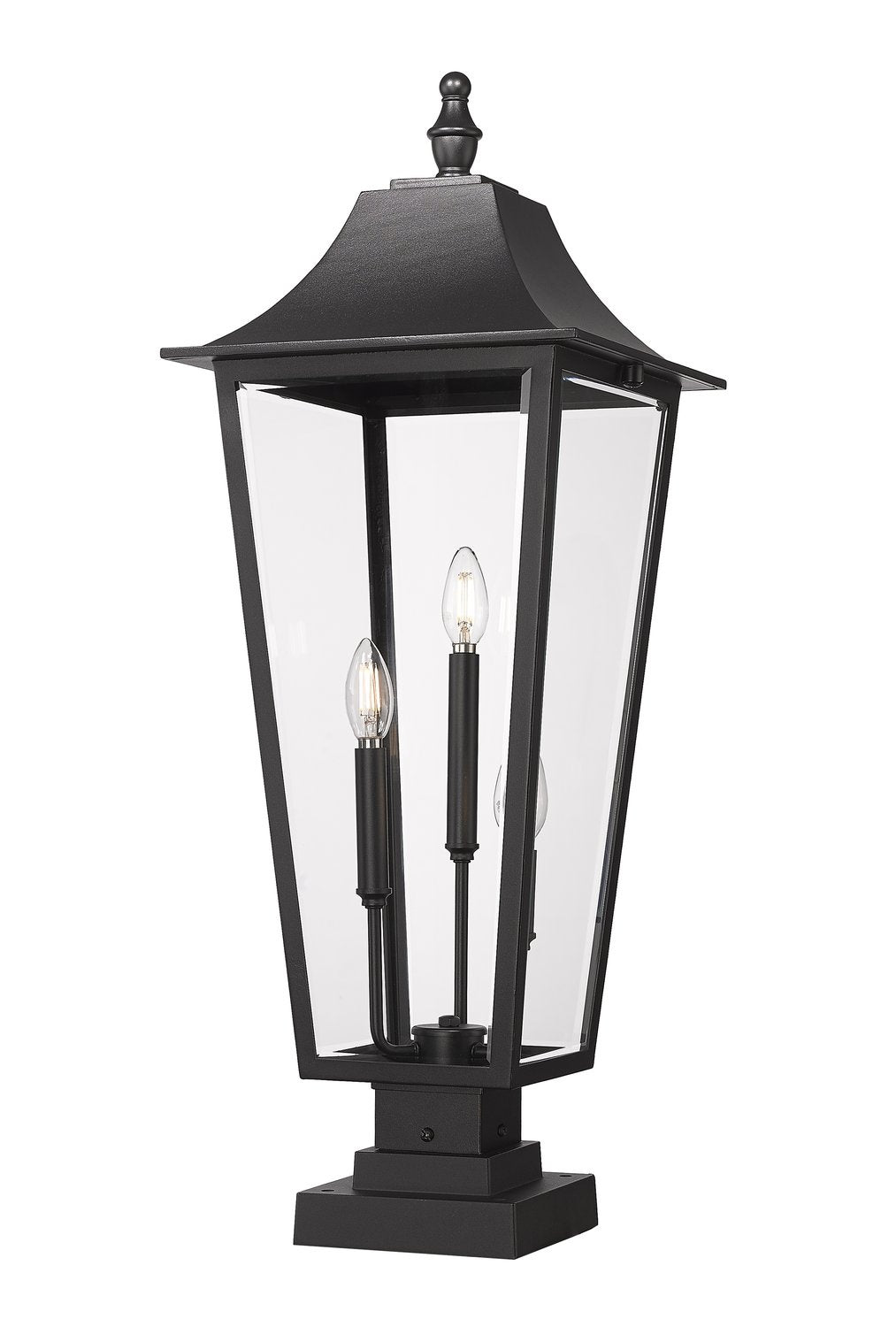 Z-LITE GANNON OUTDOOR PIER MOUNTED FIXTURE | 5008PHXLS-SQPM-BK - Post