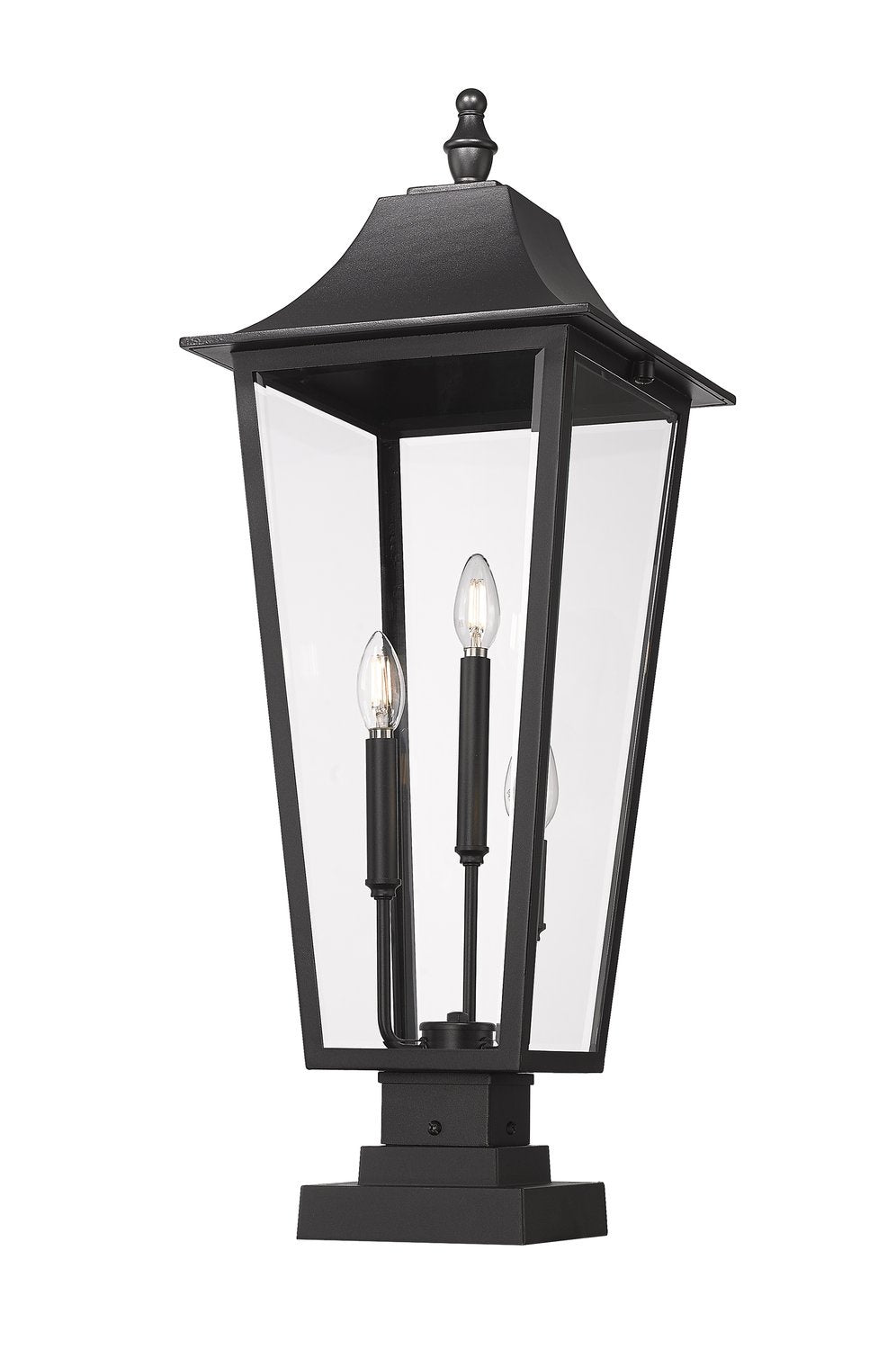 Z-LITE GANNON OUTDOOR PIER MOUNTED FIXTURE | 5008PHXLS-SQPM-BK - Post