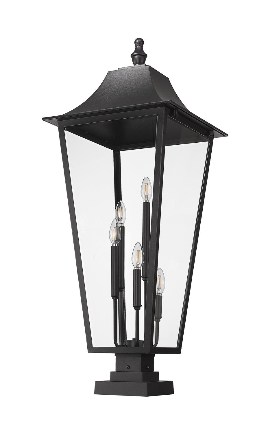 Z-LITE GANNON OUTDOOR PIER MOUNTED FIXTURE | 5008PHXXLS-SQPM-BK - Post