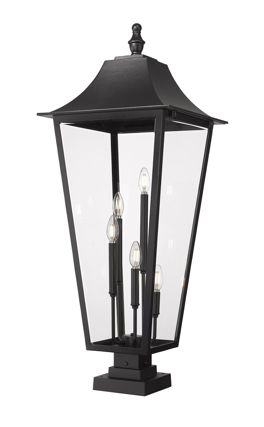 Z-LITE GANNON OUTDOOR PIER MOUNTED FIXTURE | 5008PHXXLS-SQPM-BK - Post