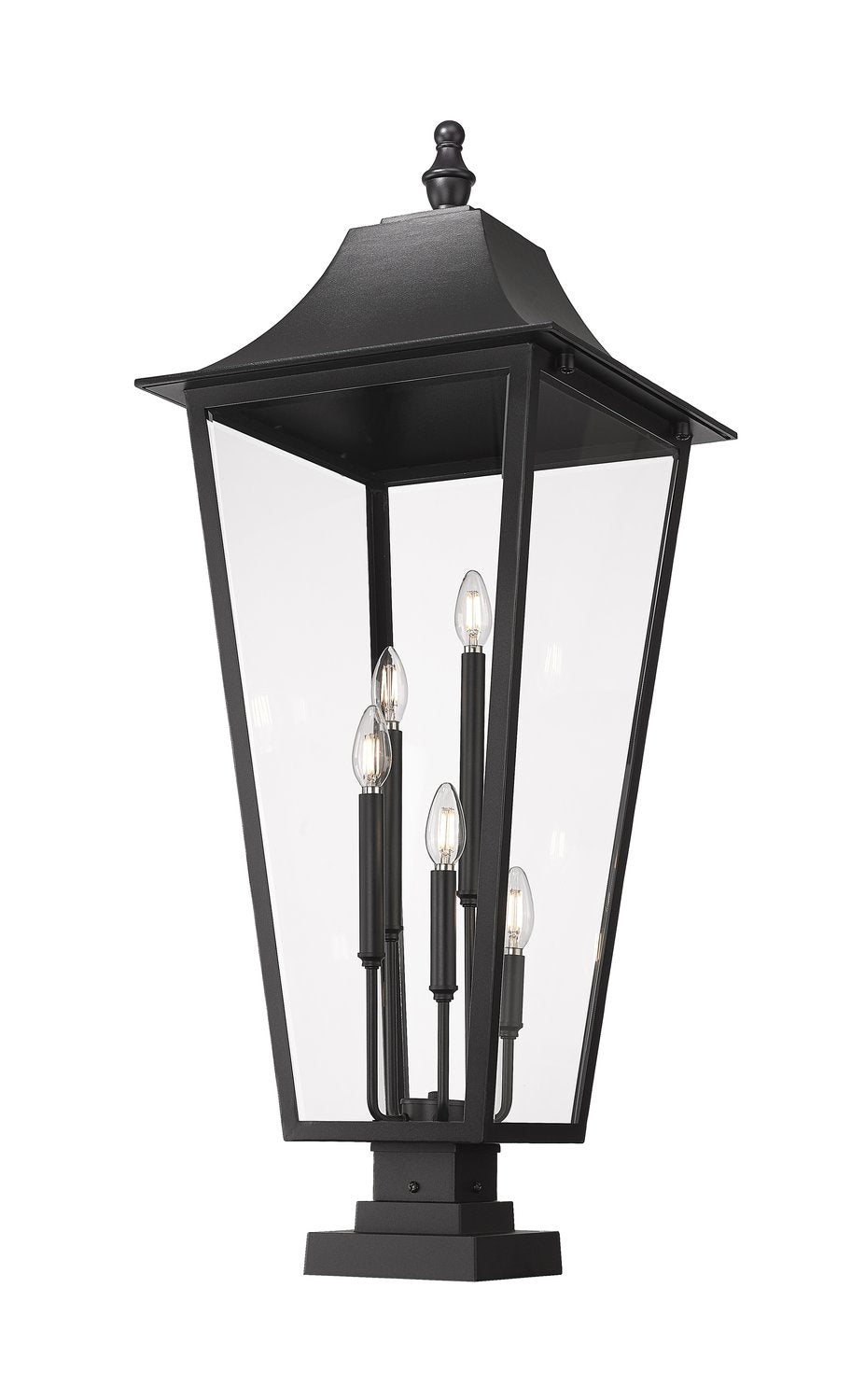 Z-LITE GANNON OUTDOOR PIER MOUNTED FIXTURE | 5008PHXXLS-SQPM-BK - Post