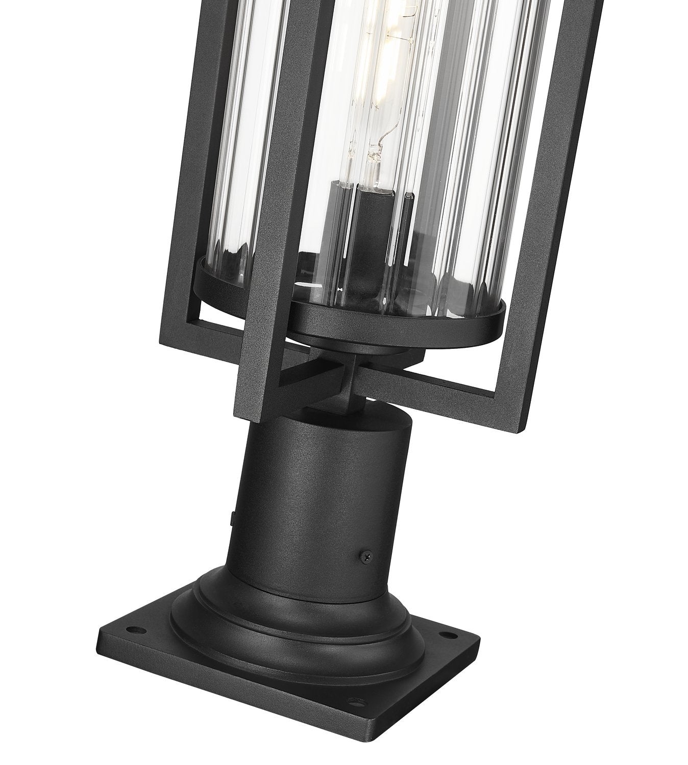 Z-LITE AURA OUTDOOR PIER MOUNTED FIXTURE | 5013PHBR-533PM-BK - Post