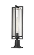Z-LITE AURA OUTDOOR PIER MOUNTED FIXTURE | 5013PHBR-533PM-BK - Post