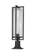 Z-LITE AURA OUTDOOR PIER MOUNTED FIXTURE | 5013PHBR-533PM-BK - Post