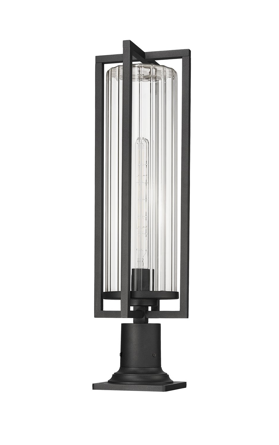 Z-LITE AURA OUTDOOR PIER MOUNTED FIXTURE | 5013PHBR-533PM-BK - Post