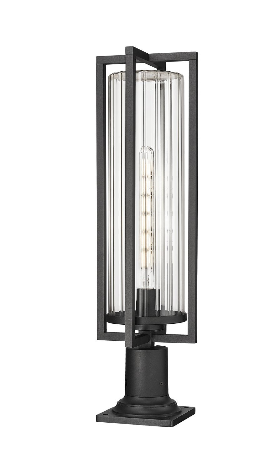 Z-LITE AURA OUTDOOR PIER MOUNTED FIXTURE | 5013PHBR-533PM-BK - Post