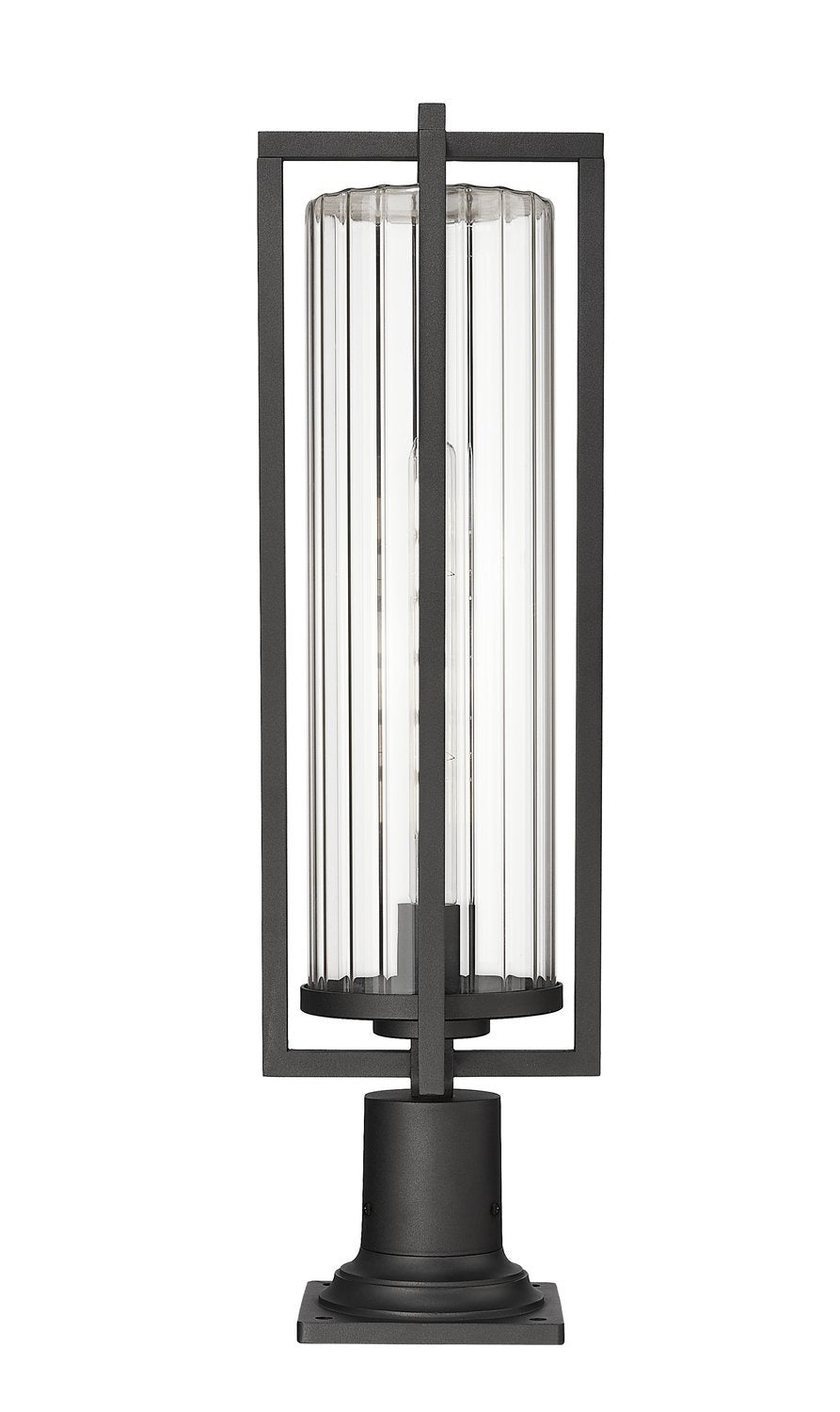 Z-LITE AURA OUTDOOR PIER MOUNTED FIXTURE | 5013PHBR-533PM-BK - Post
