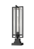 Z-LITE AURA OUTDOOR PIER MOUNTED FIXTURE | 5013PHBS-SQPM-BK - Post