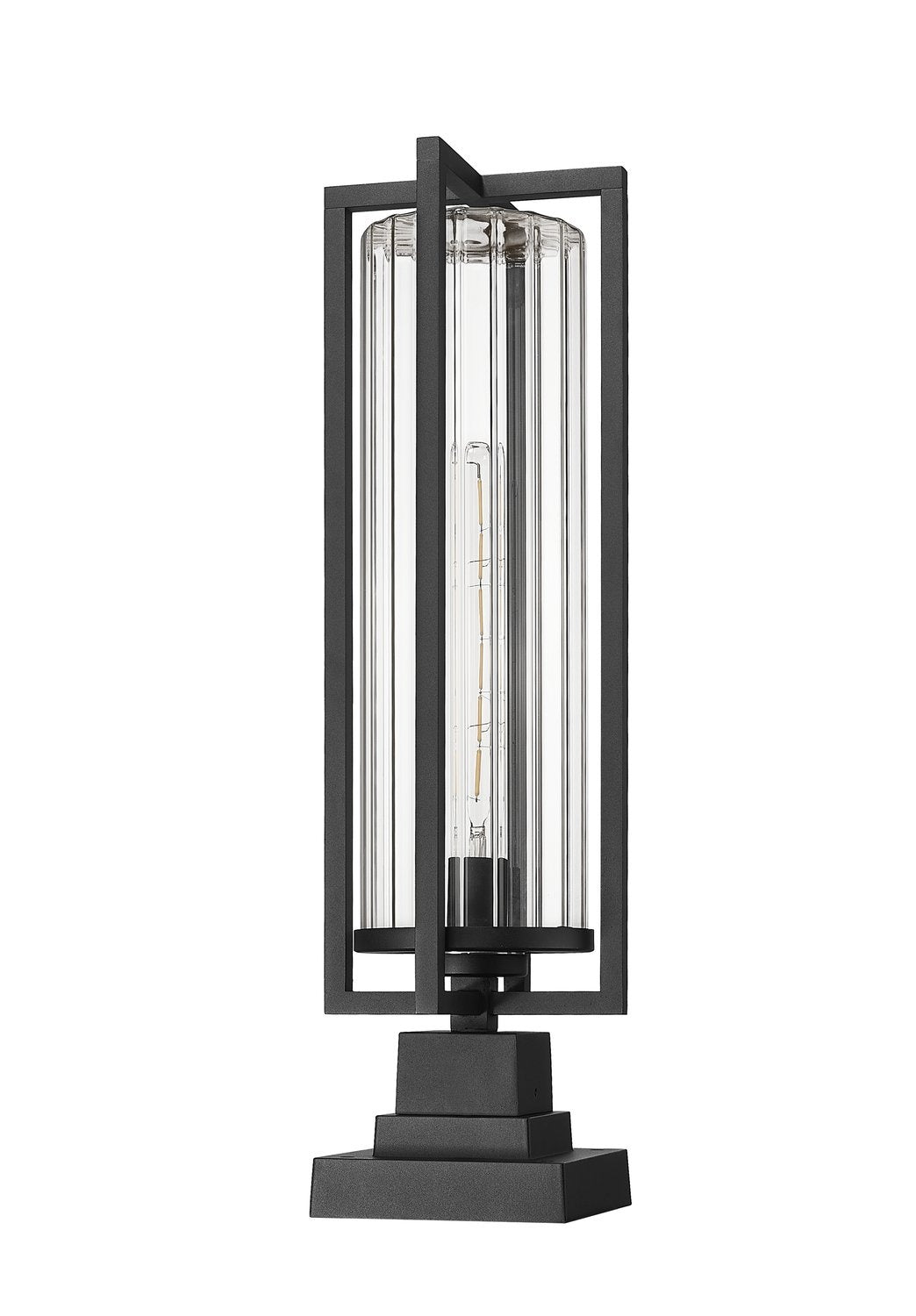 Z-LITE AURA OUTDOOR PIER MOUNTED FIXTURE | 5013PHBS-SQPM-BK - Post