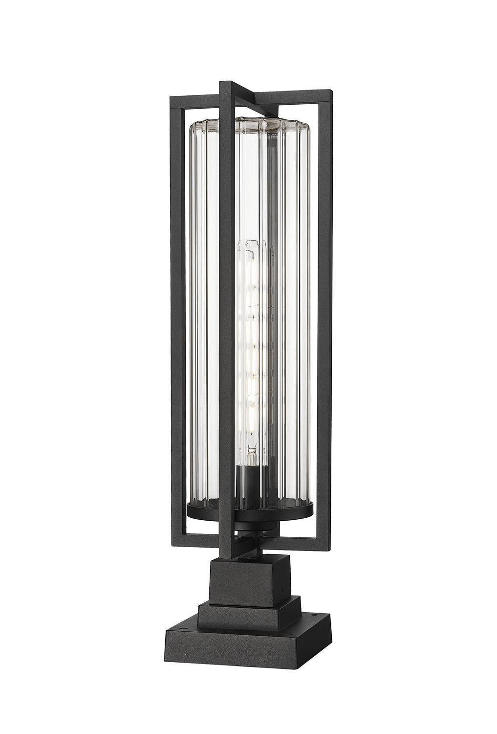 Z-LITE AURA OUTDOOR PIER MOUNTED FIXTURE | 5013PHBS-SQPM-BK - Post