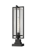 Z-LITE AURA OUTDOOR PIER MOUNTED FIXTURE | 5013PHBS-SQPM-BK - Post