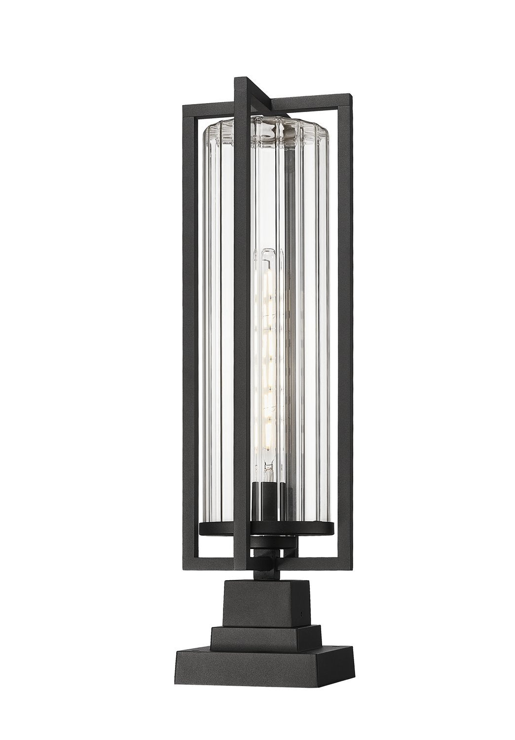 Z-LITE AURA OUTDOOR PIER MOUNTED FIXTURE | 5013PHBS-SQPM-BK - Post