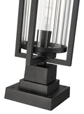 Z-LITE AURA OUTDOOR PIER MOUNTED FIXTURE | 5013PHBS-SQPM-BK - Post